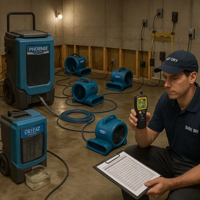 Structural Drying and Dehumidification process in Plainsboro Center, NJ